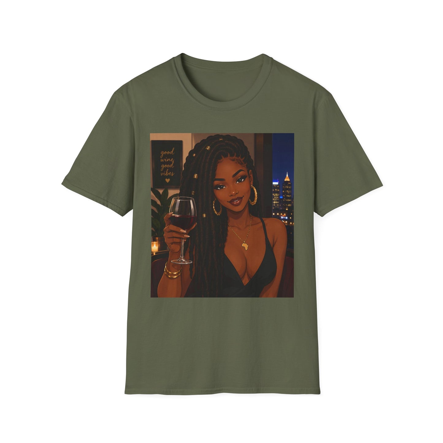Black Woman Night Out Wine T-Shirt