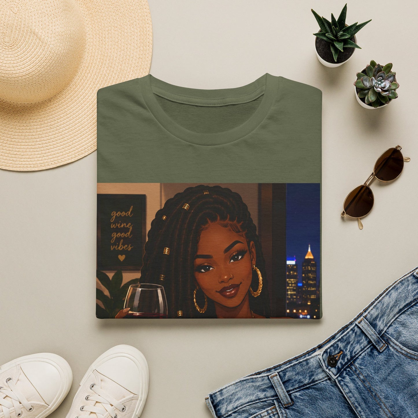 Black Woman Night Out Wine T-Shirt