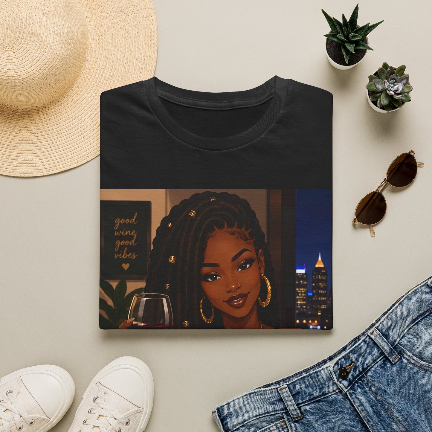 Black Woman Night Out Wine T-Shirt