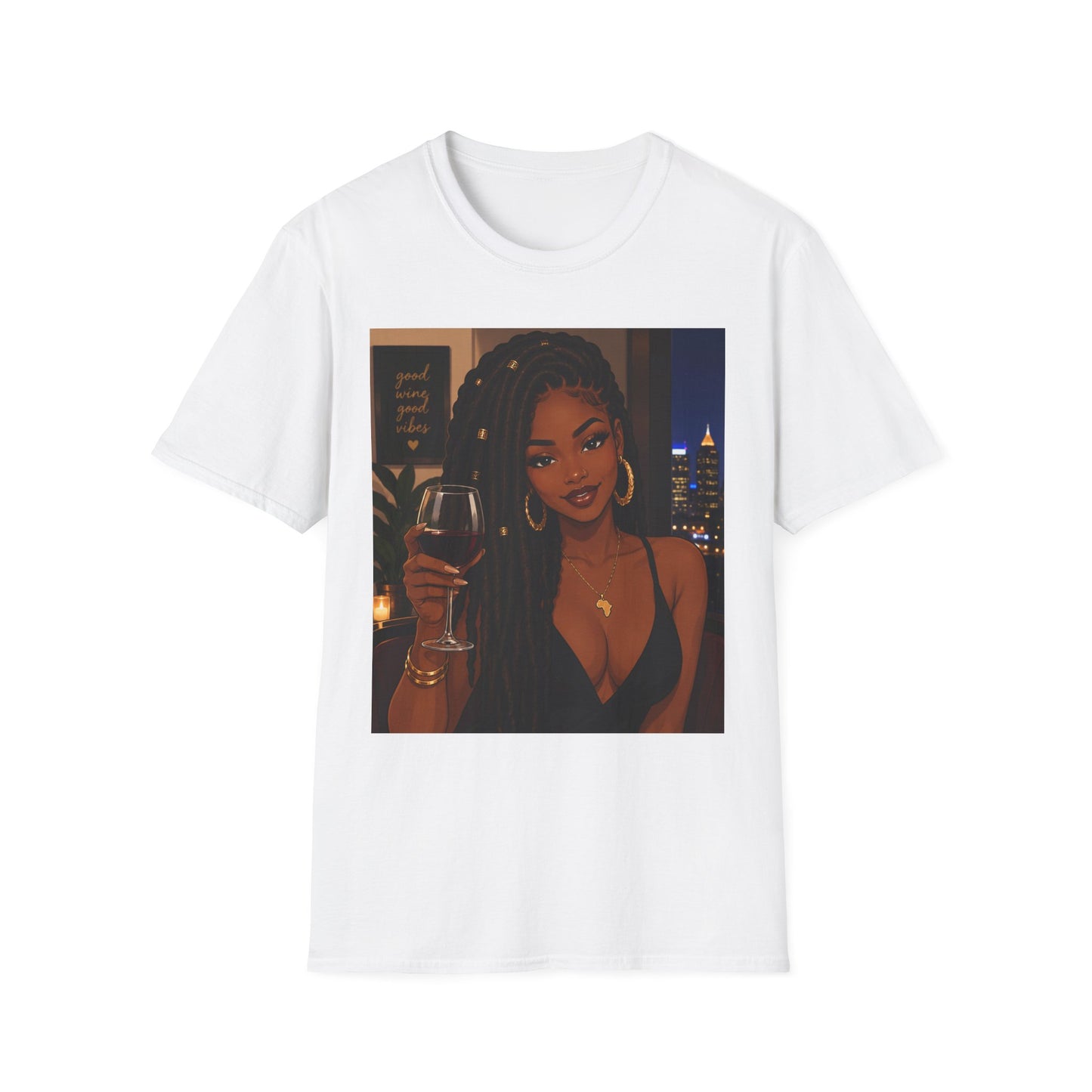 Black Woman Night Out Wine T-Shirt