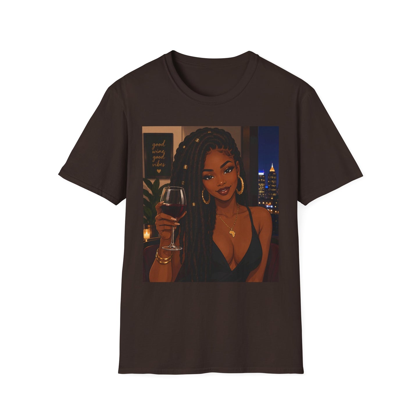 Black Woman Night Out Wine T-Shirt